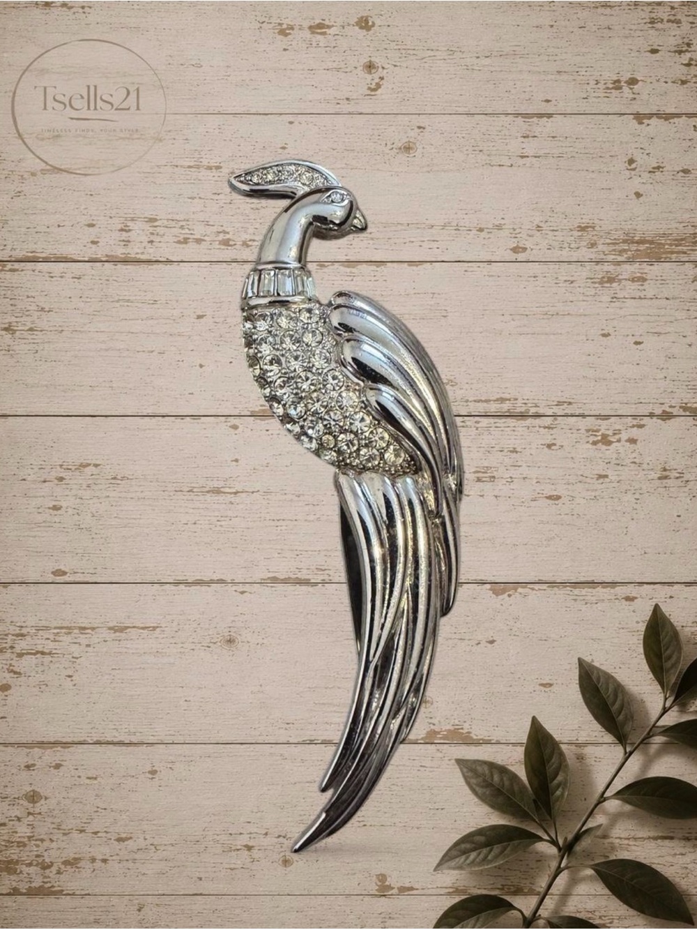 Monet Vintage 1980s Signed Bird of Paradise Brooch